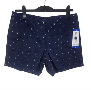 Nautica women's blue/white zipper front shorts size 10